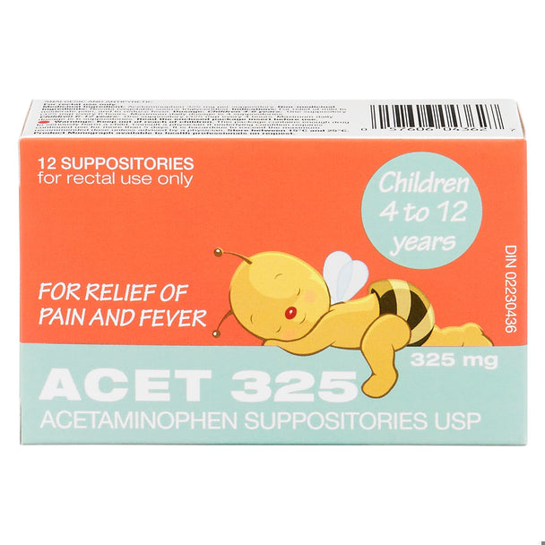 An image of ACETAMIN SUPP 325MG 12 by  First Care Pharmacy