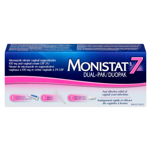 An image of MONISTAT 7 DAYS 100MG SUP DUO PK by  First Care Pharmacy