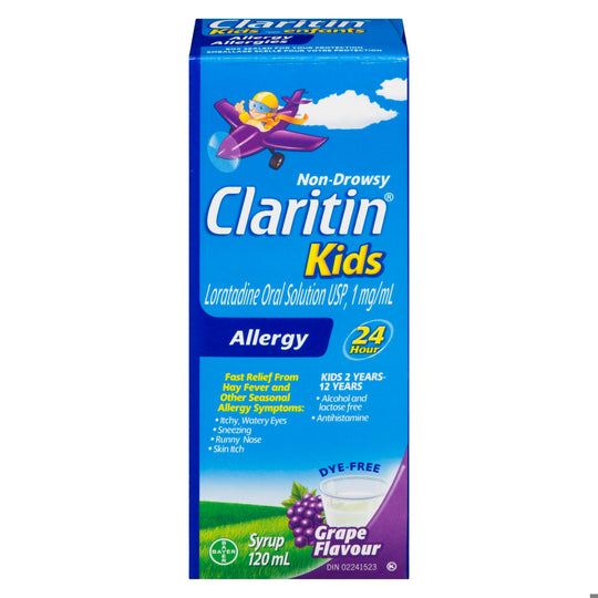 An image of CLARITIN SYRUP CHILD GRAPE 120ML by  First Care Pharmacy