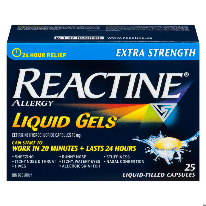 An image of REACTINE XST 10MG LIQGEL 25 by  First Care Pharmacy