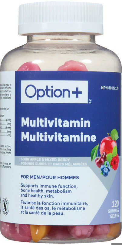 An image of OPTION+ MULTI VITAMINS MEN GUMMIES 120 by  First Care Pharmacy