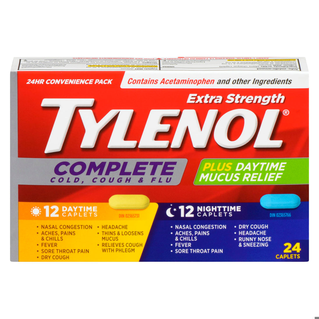 TYLENOL COUCH/COLD/FLU XST DAY/NIGHT CPLT 12+12 by  First Care Pharmacy