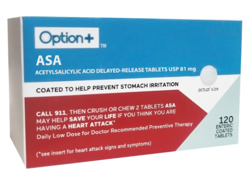 OPTION+ ASA TB 81MG 120 by  First Care Pharmacy