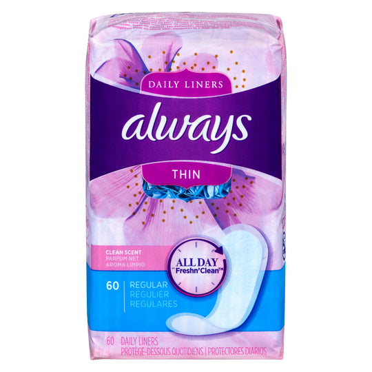 An image of ALWAYS PANTILINERS THIN SCENT 60 by  First Care Pharmacy