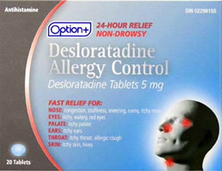 An image of OPTION+ DESLORATADINE TB 5MG 20 by  First Care Pharmacy