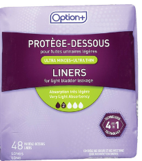 An image of OPTION+ INCONTINENCE LINERS LIGHT BLADDR LEACKG 48 by  First Care Pharmacy