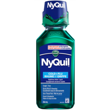 Vicks Nyquil Cold & Flu Nighttime Relief Original Flavour Liquid (354 ml ) by  First Care Pharmacy