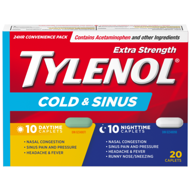 Tylenol Cold & Sinus Extra Strength Daytime + Nighttime Caplets by  First Care Pharmacy