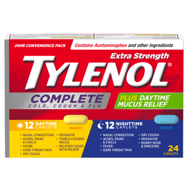 Tylenol Extra Strength Complete Cold, Cough & Flu Daytime/Nighttime Caplets by  First Care Pharmacy