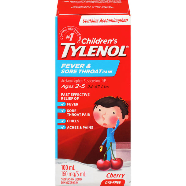 Tylenol Children Fever&Cold Dye Free Cherry, 100 by  First Care Pharmacy