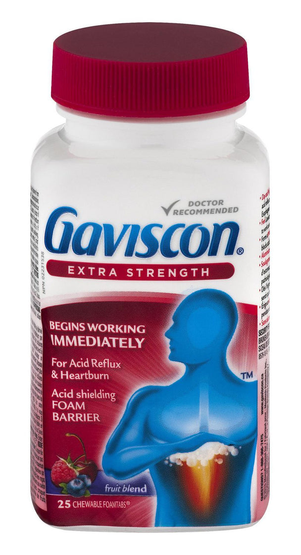 Gaviscon Extra-Fort Foam tabs A Croquer Melange De Fruits, 25 Chewable tabs by  First Care Pharmacy