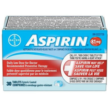 ASPIRIN 81MG ENTERIC COATED DAILY LOW DOSE 30 tablets by  First Care Pharmacy