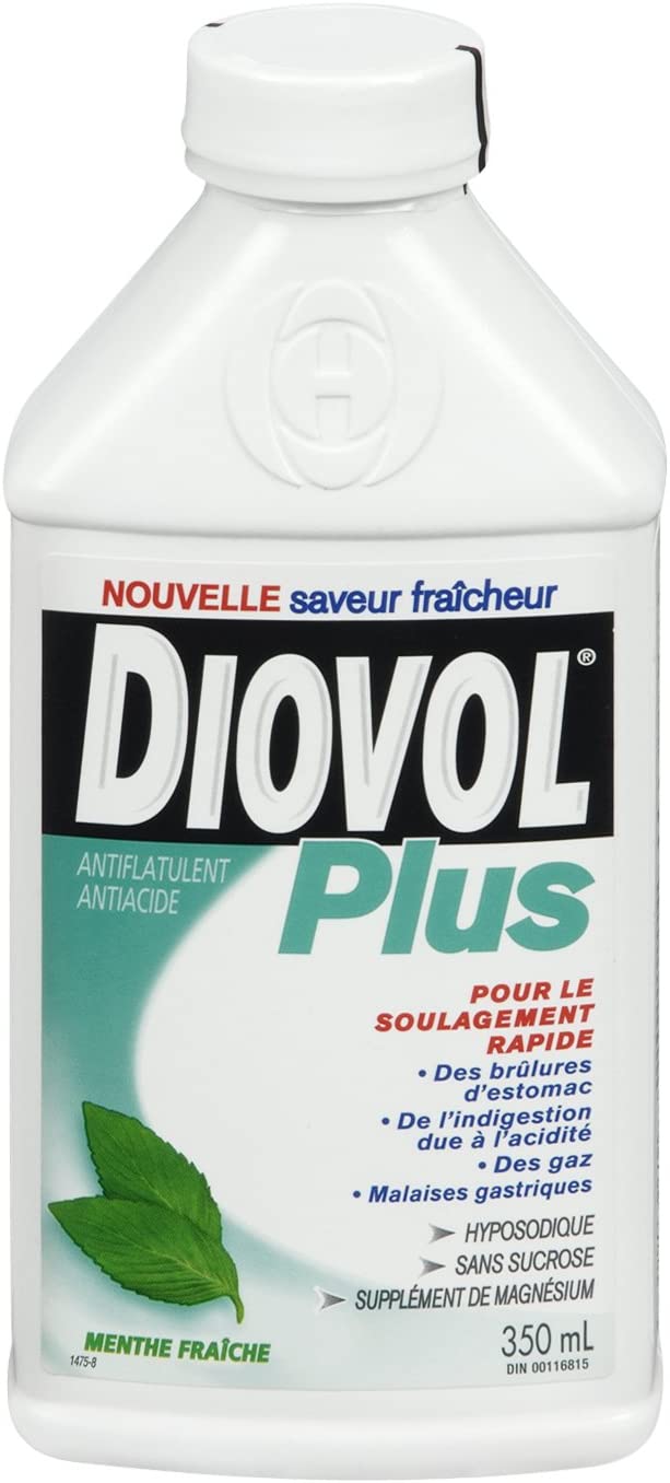 Diovol Fast-Acting Antacids Plus Suspension, Mint, 350ml by  First Care Pharmacy