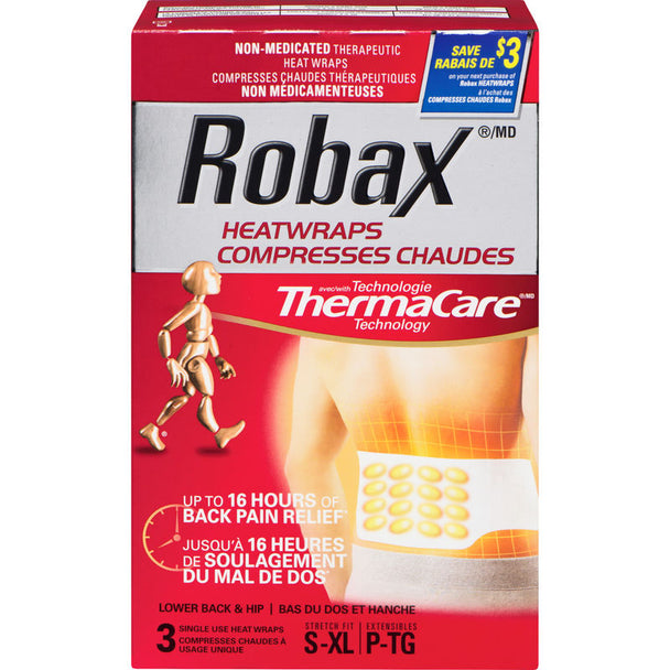 Robax Heatwraps ThermaCare S-XL 3 Single Use Heat Wraps by  First Care Pharmacy