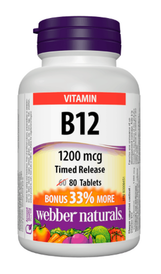 Vitamin B12 1200mcg Tb Time Release 60+20 | 80 Tablets by  First Care Pharmacy