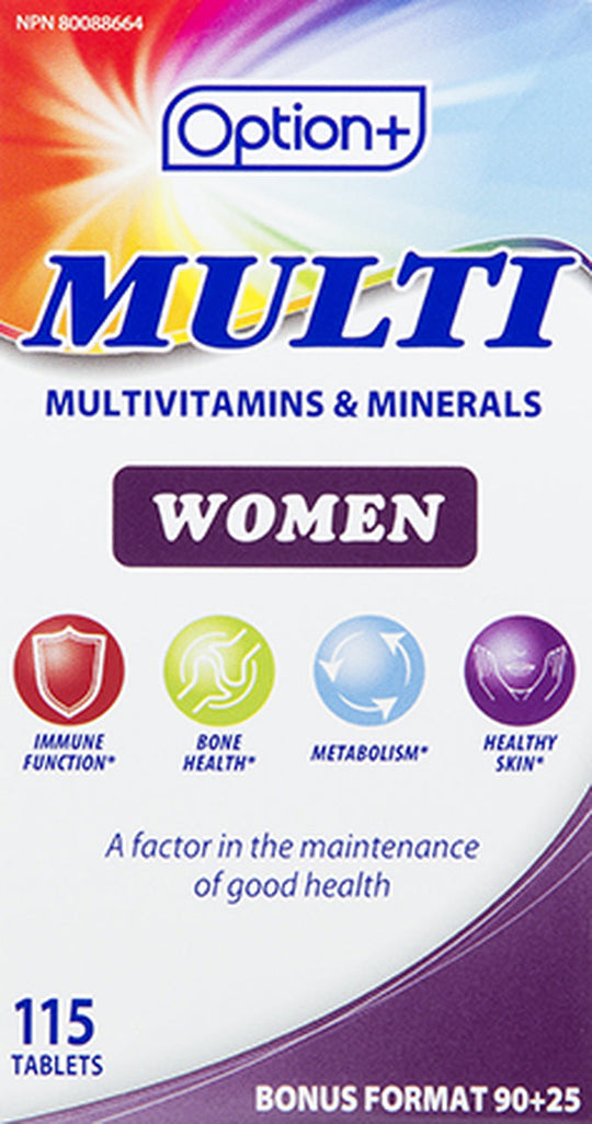 Option+ Multivitamin & Minerals Women Tb 90+25 | 115 Tablets by  First Care Pharmacy